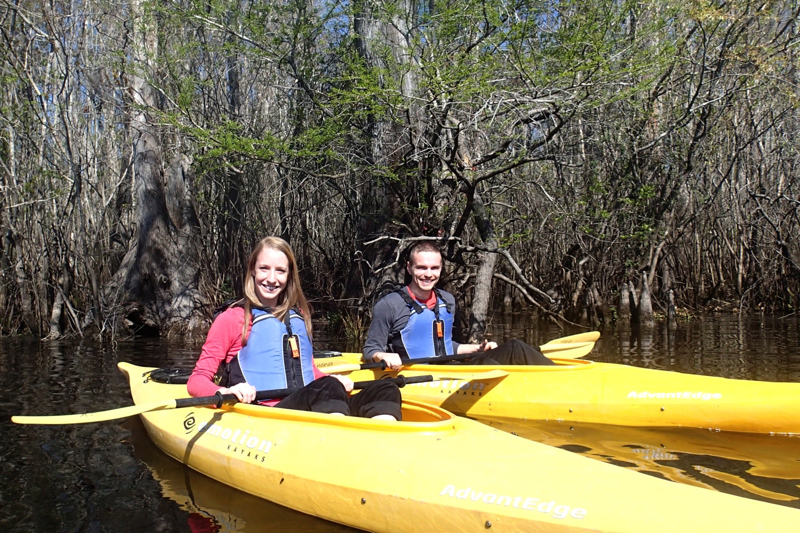 Happy paddlers on the Black River in Myrtle Beach, SC