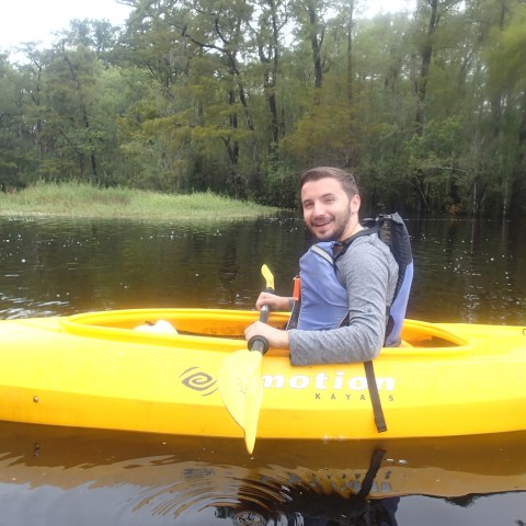 Man kayaking