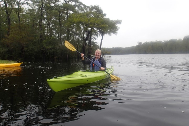 Woman kayaking