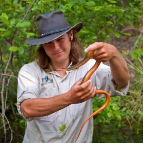 Paul with snake on Black River in Myrtle Beach, SC