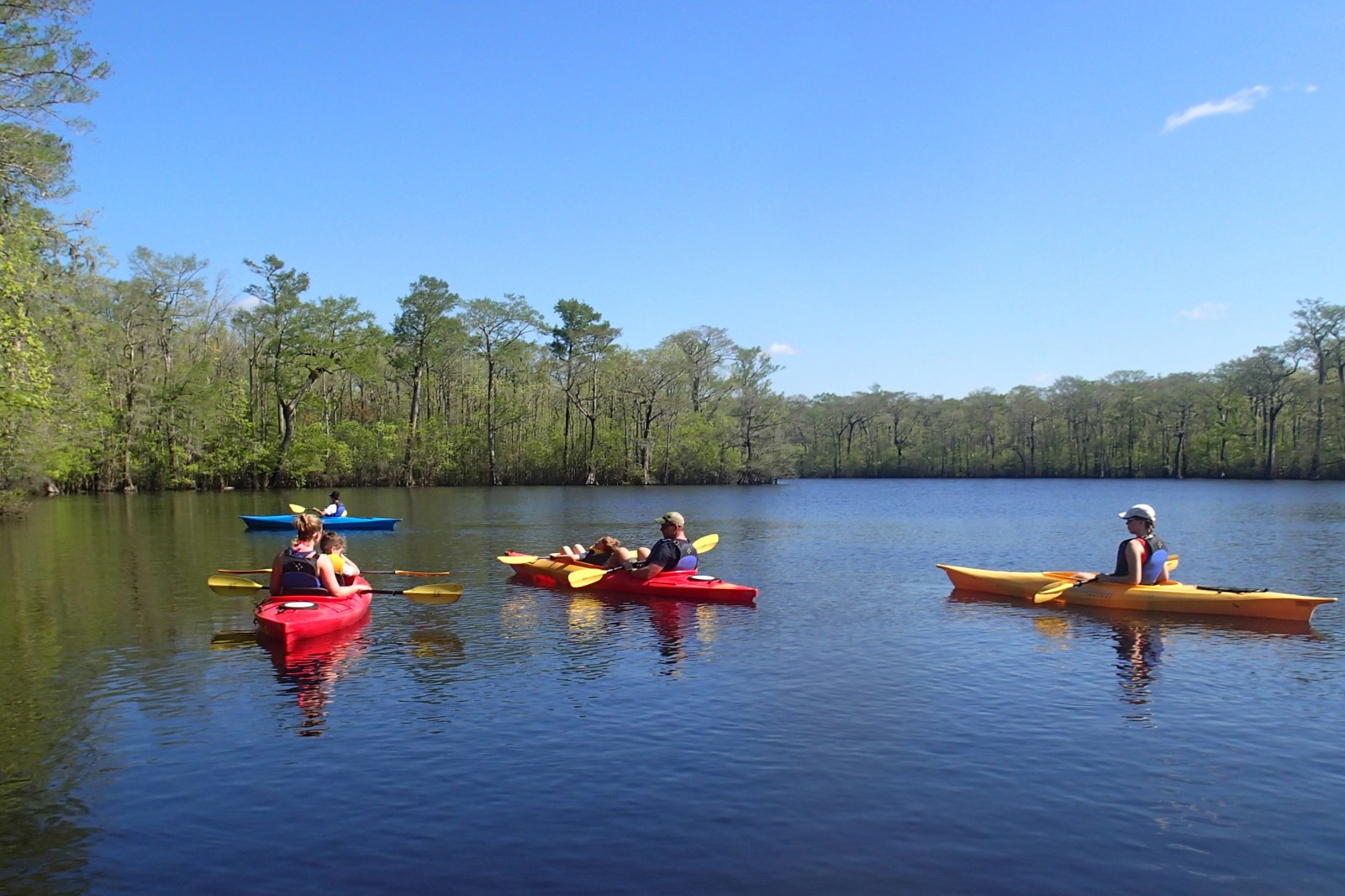 Kayakers on river