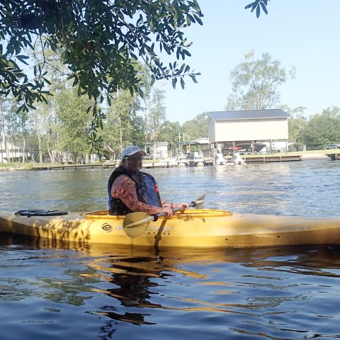 Woman kayaking