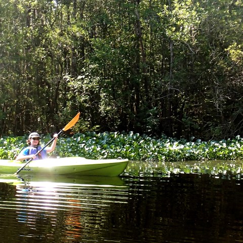 Woman kayaking